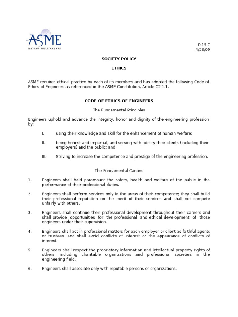 5 - Code of Ethics For Engineers | PDF | Conflict Of Interest | Engineer