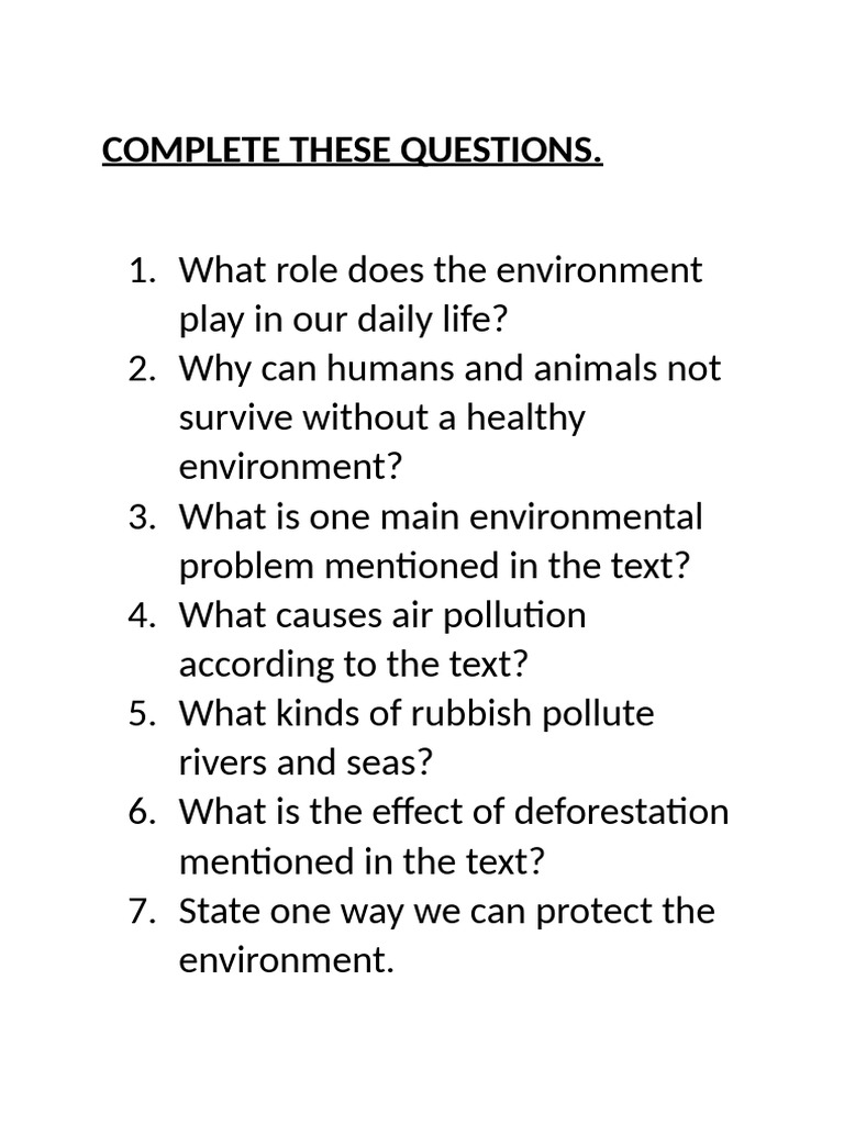Complete These Questions | PDF
