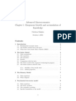 Advanced Macroeconomics Chapter 1: Exogenous Growth and Accumulation of Knowledge
