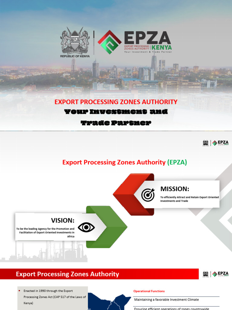 EPZA Presentation Agro Sector | PDF | Exports | Trade