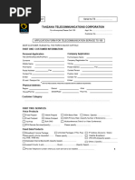 Telecommunication Services Application Form | PDF | Banks | Modem