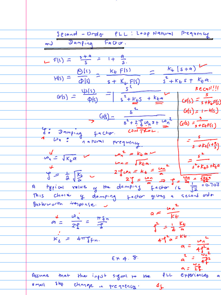 5 Second Order PLL Loop Natural Frequency and Damping Factor | PDF