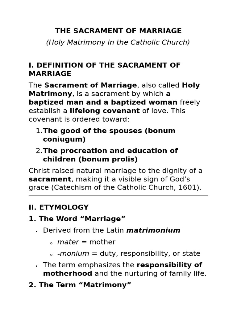 Sacrament of Marriage | PDF | Christian Views On Marriage | Sacraments