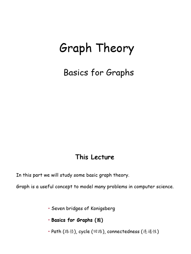 4.1.1 Graphs Theory Basics For Graphs | PDF | Vertex (Graph Theory ...