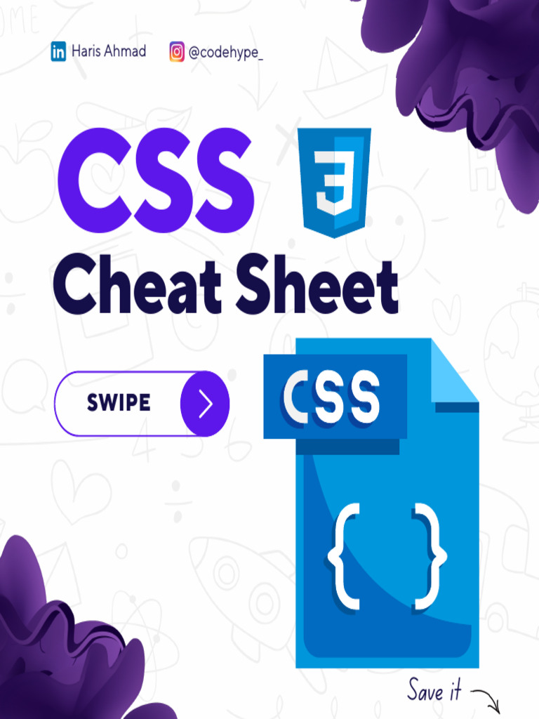 CSS Basic Cheat Sheet - @CodeHype | PDF
