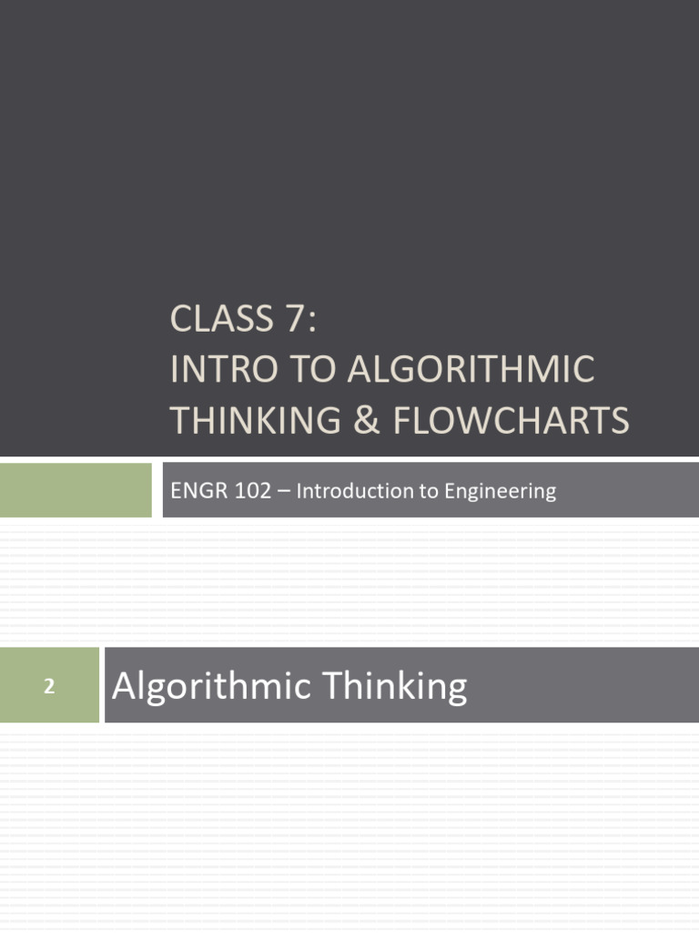 Class 7 FlowchartIntro | PDF | Algorithms | Control Flow