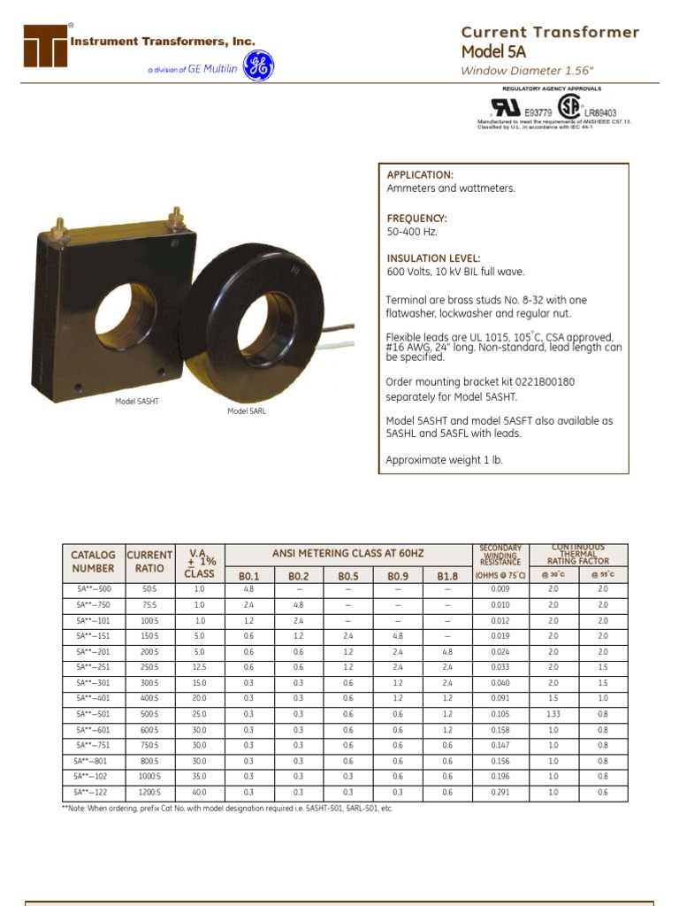 ANSI/IEEE Current Transformer Models | PDF | Technology & Engineering