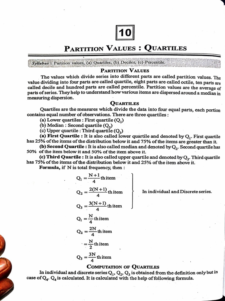 Chapter 10 Partition Values - Quartiles | PDF | Quartile | Percentile