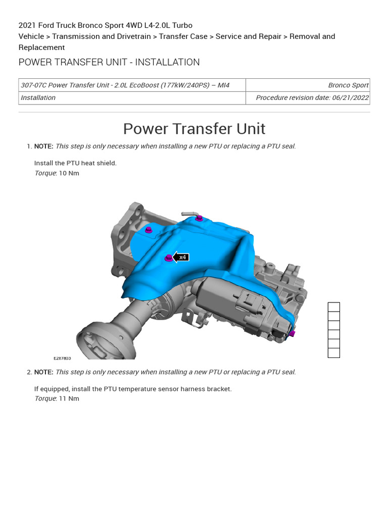 Power Transfer Unit - Installation (Transfer Case) | PDF