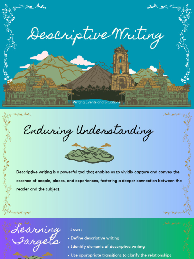 23-24 Descriptive Writing (Events) | PDF | Visual Perception | Idea