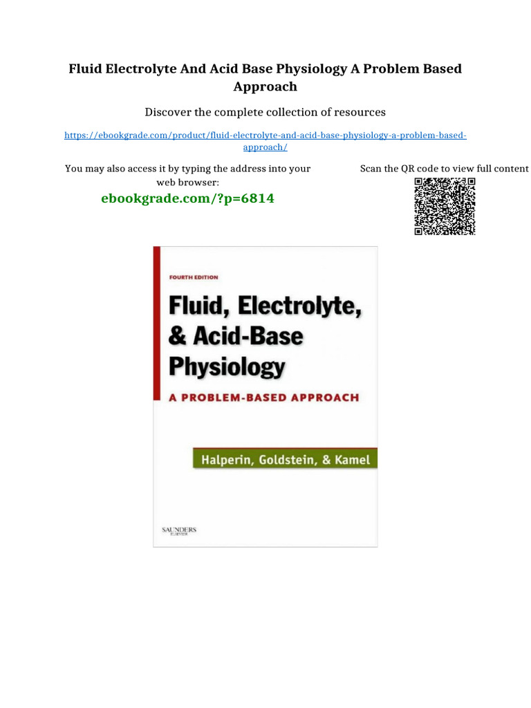 Fluid Electrolyte and Acid Base Physiology A Problem Based Approach ...