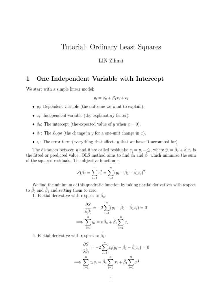 Tutorial For OLS | PDF