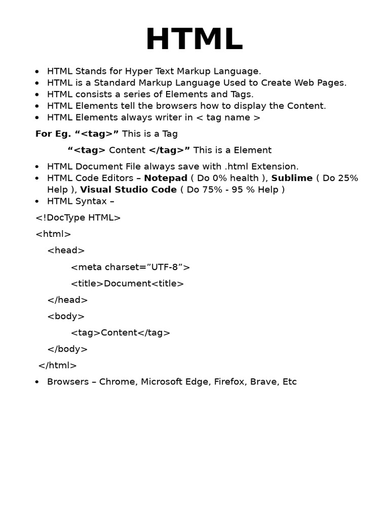 HTML Theory | PDF