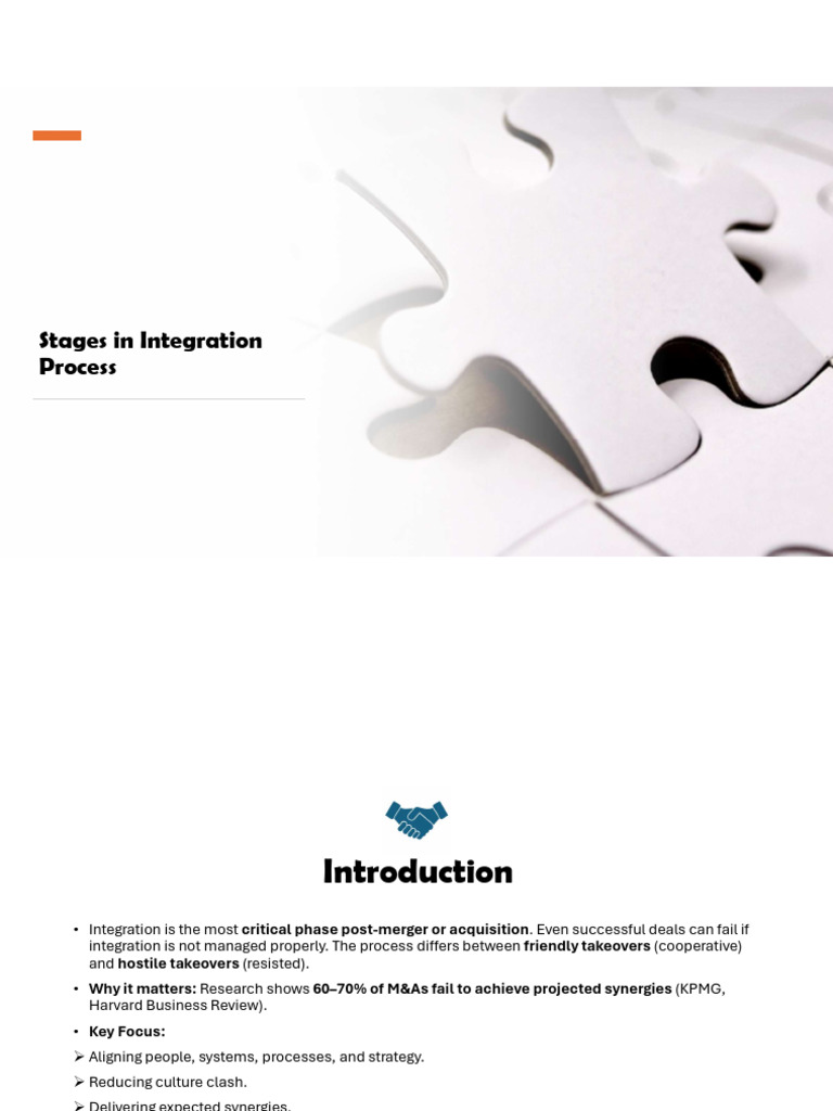 Session 13 Stages in Integration Process | PDF | Takeover | Business