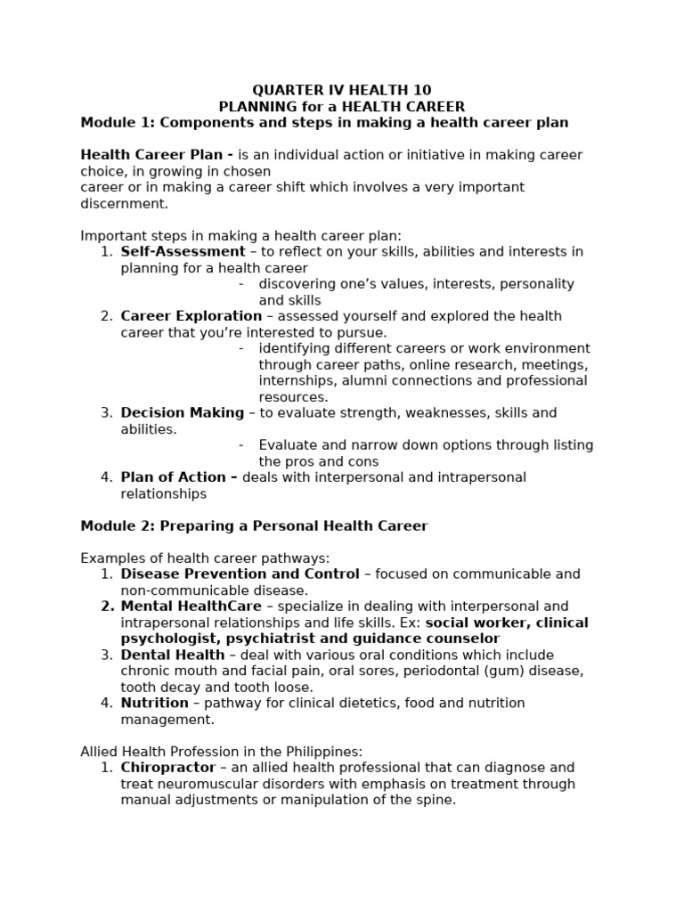 Q4 Handouts in Health10 | PDF