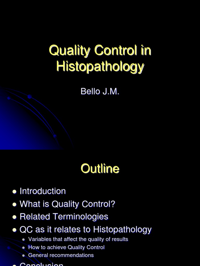 Quality Control in Histopathology PDF Histopathology Quality