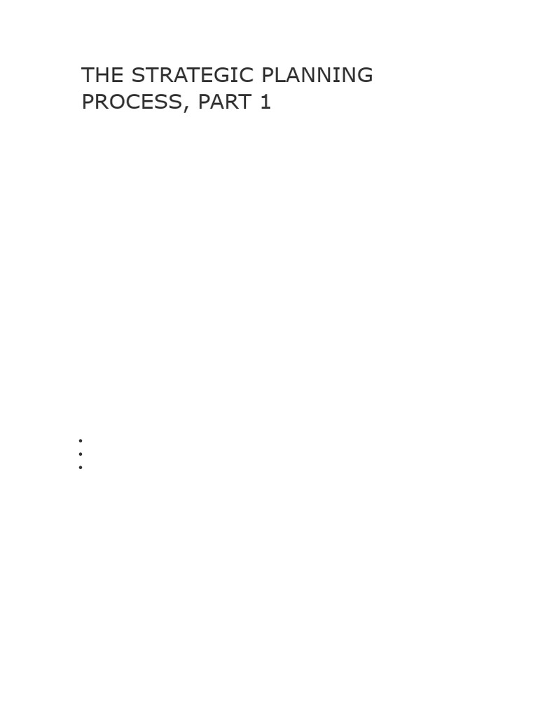 2 The Strategic Planning Process | PDF | Strategic Planning | Private ...