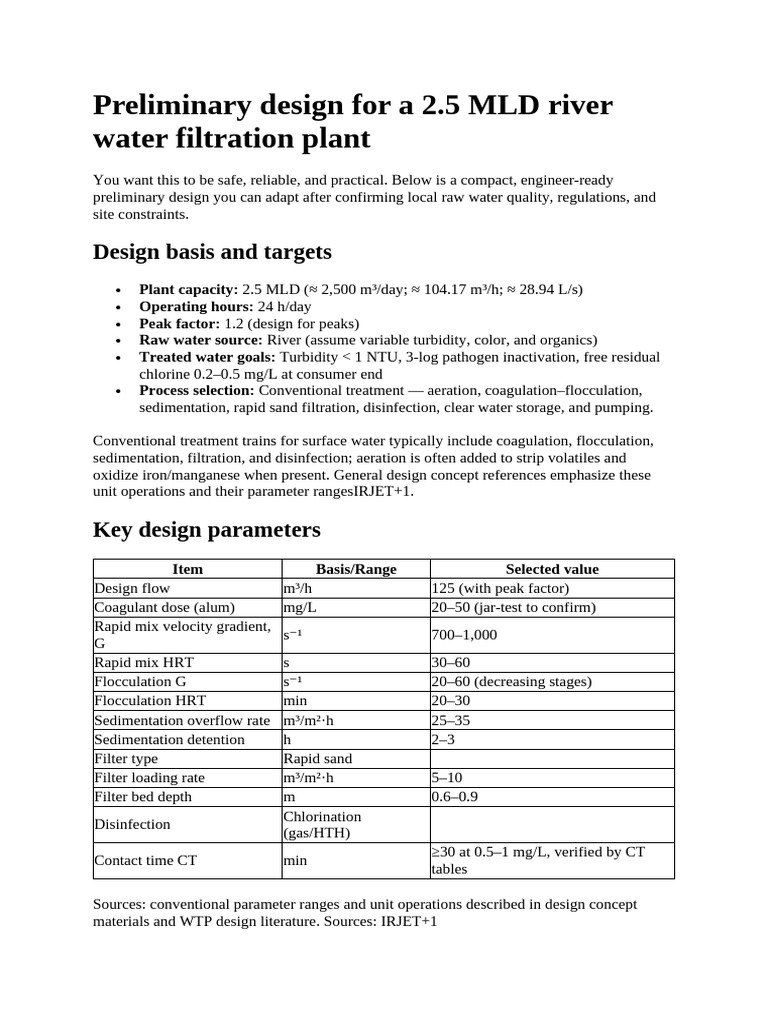 2.5 MLD WTP | PDF | Pump | Valve