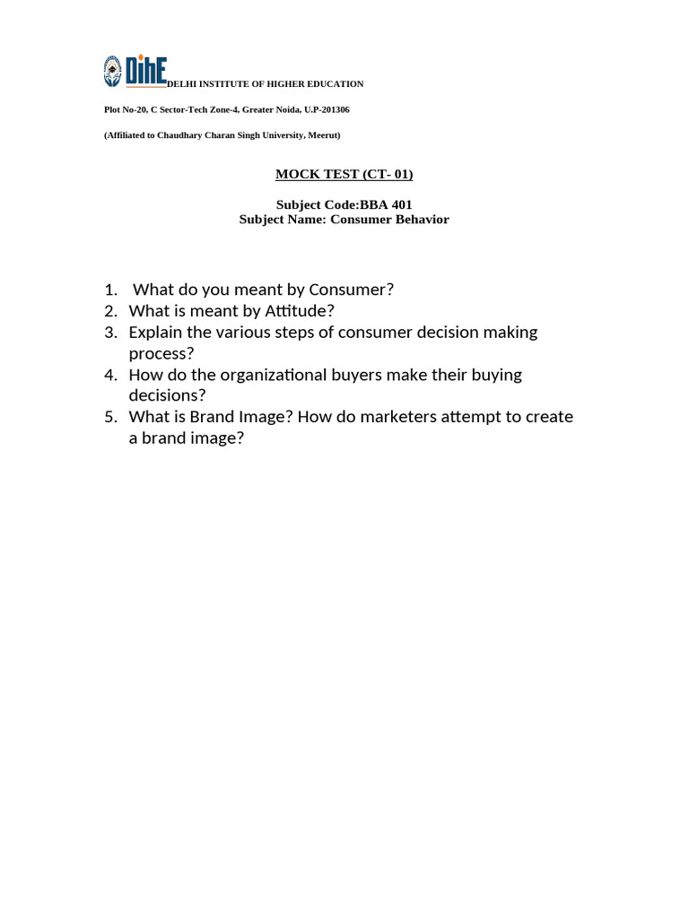 CT - 01 Revision Paper | PDF