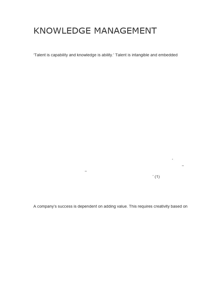 17 Knowledge Management | PDF | Knowledge | Knowledge Management