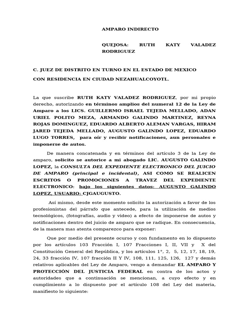 Amparo Indirecto Kathi | PDF | Violación | Caso de ley