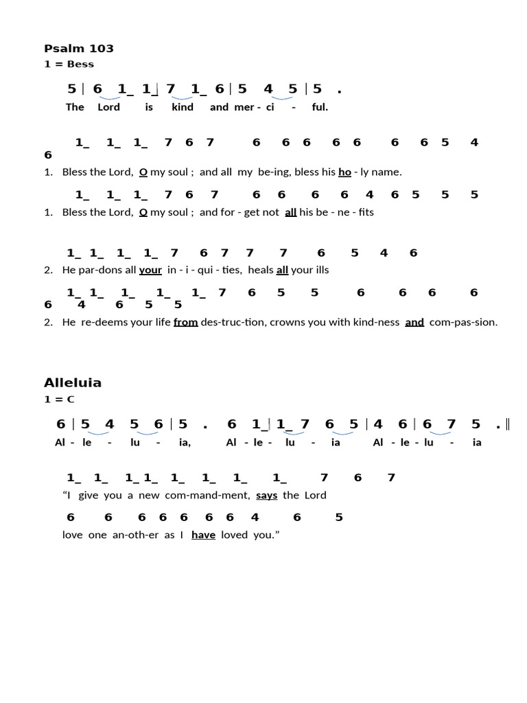 Psalm 103 - 2025 | PDF