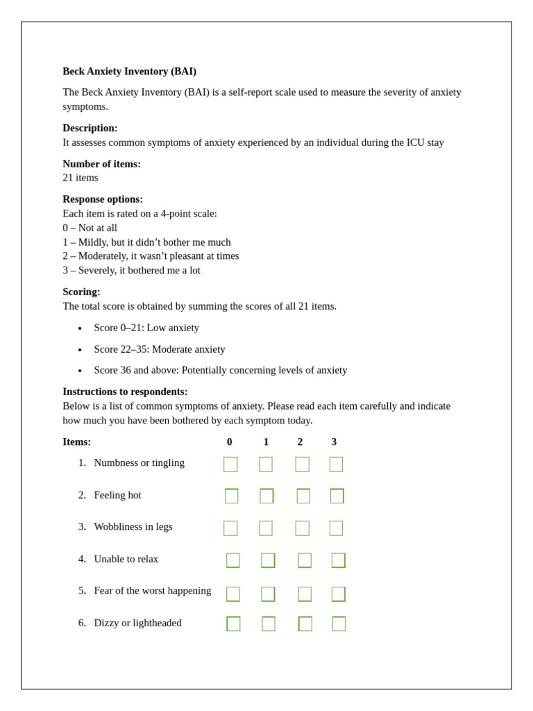 Beck Anxiety Inventor1 | PDF