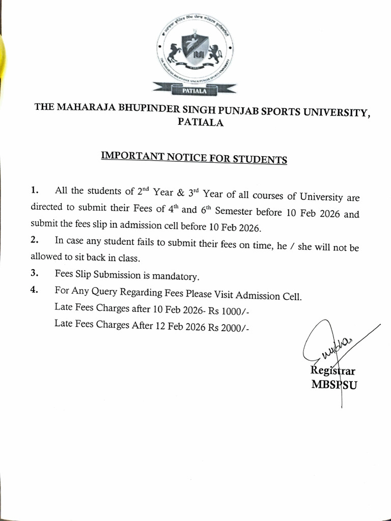 Important Notice For Students | PDF
