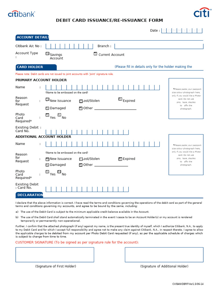 Citibank Photo ATM Debit Card | PDF | Debit Card | Credit Card