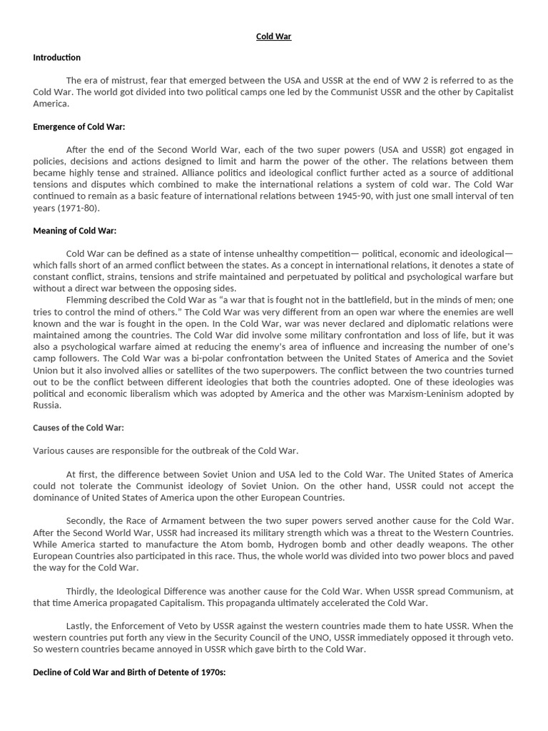 Cold War | PDF | Cold War | Soviet Union