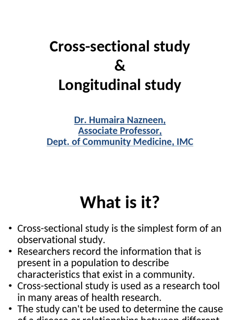 Cross Sectional Study | PDF | Psychology | Cognition