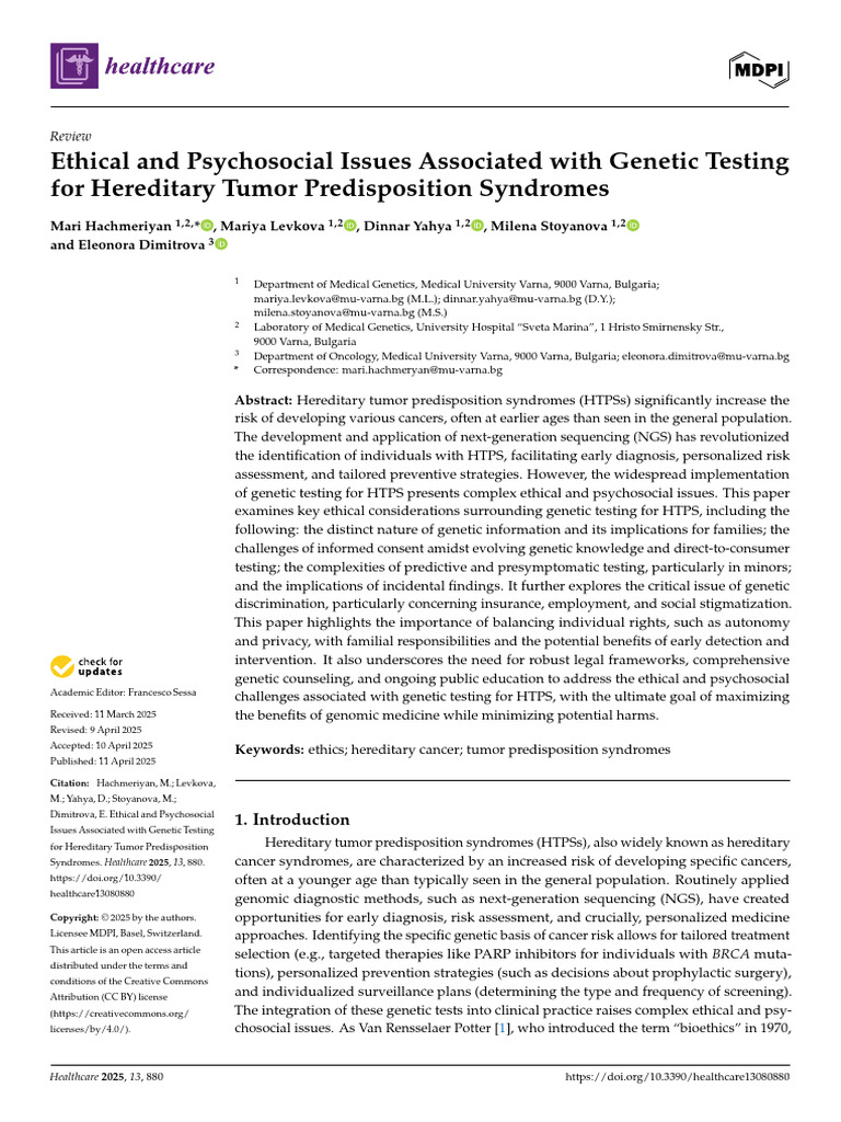1 Ethical and Psychosocial Issues Associated With Genetic Testing For ...