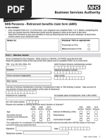 NHS Pension Retirement Claim Form (AW8) | PDF | Pension | Retirement