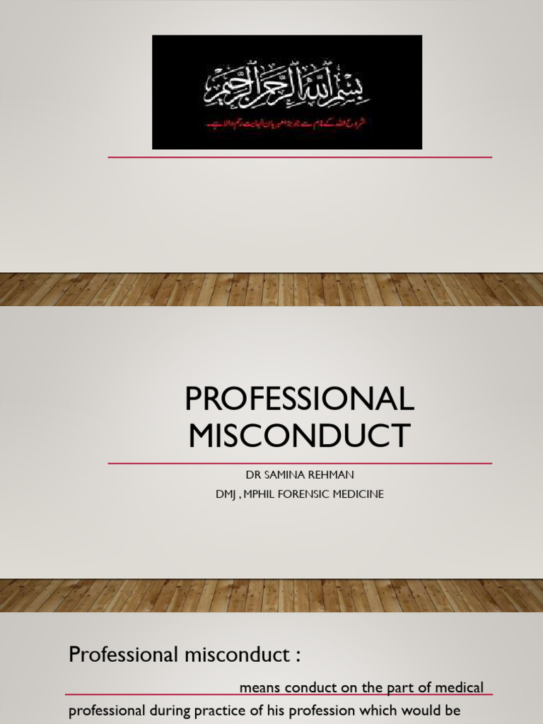 Professional Misconduct | PDF | Medicine | Health Care