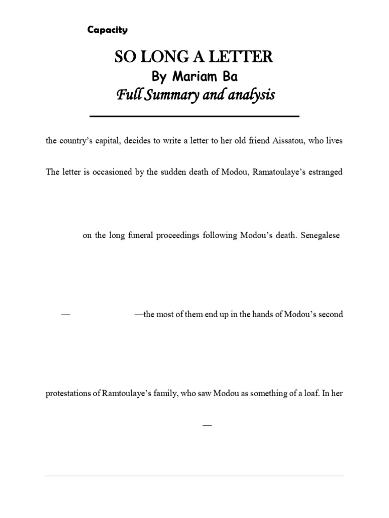 Capa So Long A Letter | PDF | Marriage | Funeral