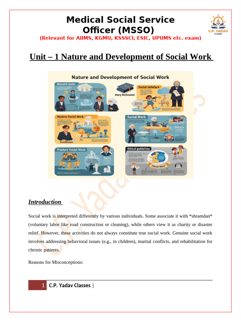 Unit 1 - Nature and Development of Ocial Work | PDF | Social Work ...