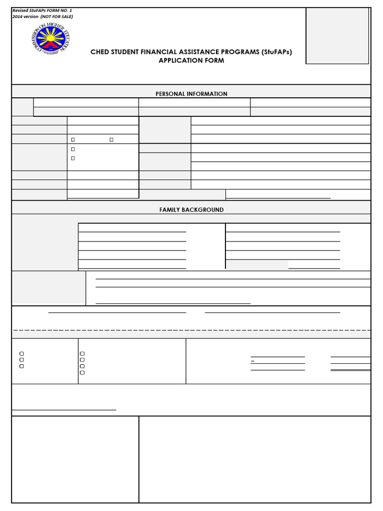 CHED StuFAPs Application Form | PDF | Bachelor Of Science | Bachelor's ...