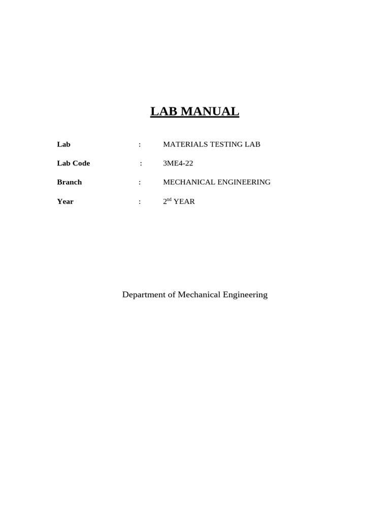 3me4 22 Materials Testing Lab | PDF | Crystal Structure | Heat Treating