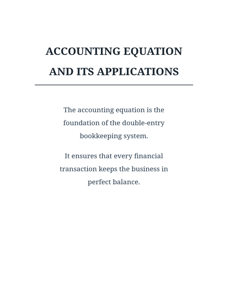Accounting Equation Project | PDF