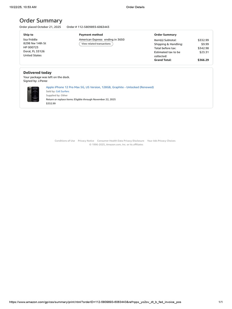 Amazon Invoice | PDF
