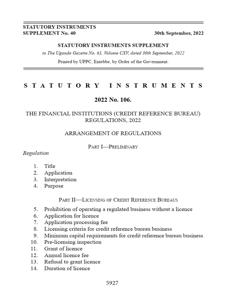 Credit Reference Regulation | PDF | License | Identity Document