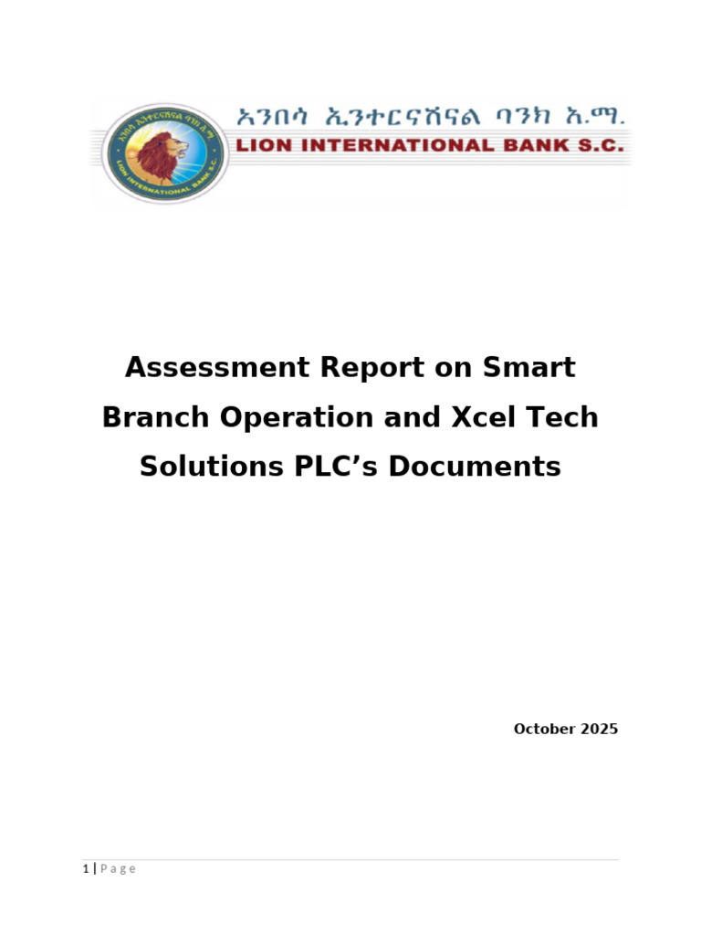 Report On Smart Branch Final-Oct 2025 | PDF | Banks | Identity Document