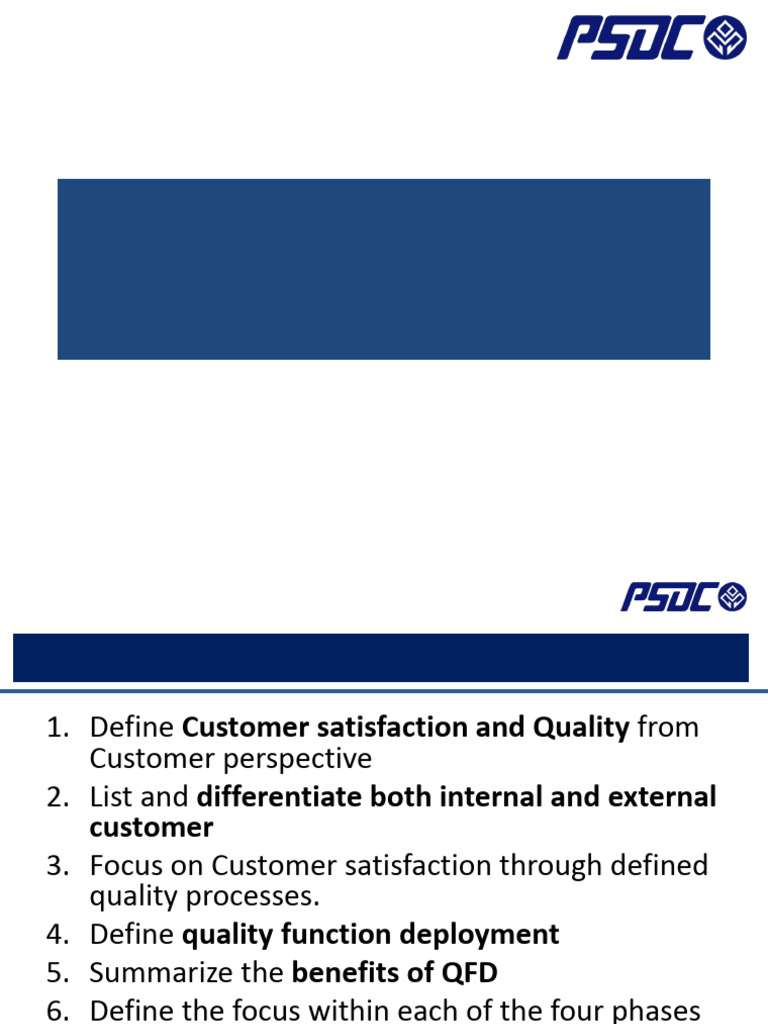 PSDC Quality Management Slides W9-10 Rev19 | PDF | Customer | Customer ...