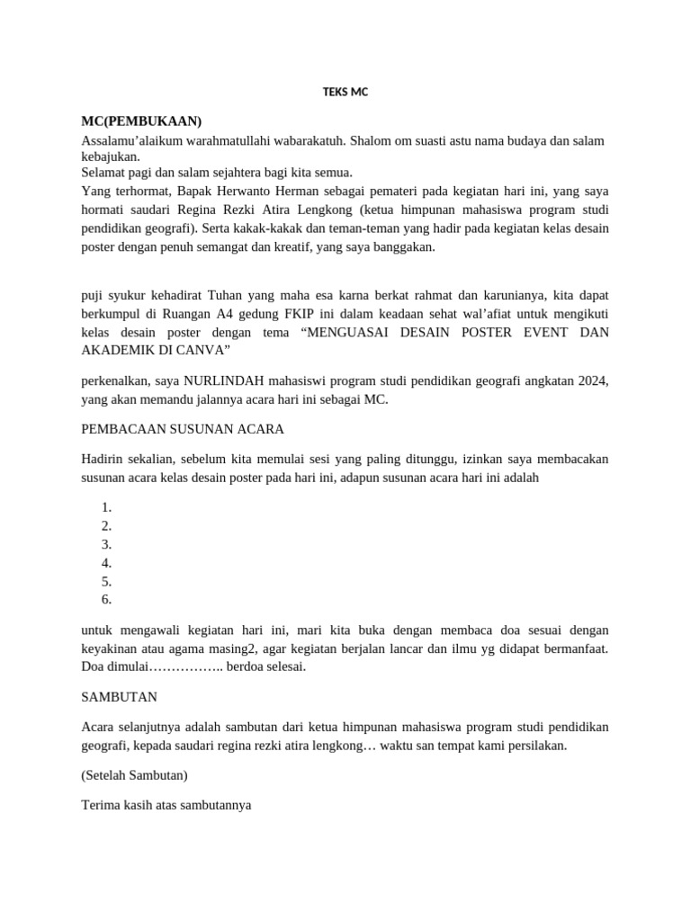 Teks MC | PDF