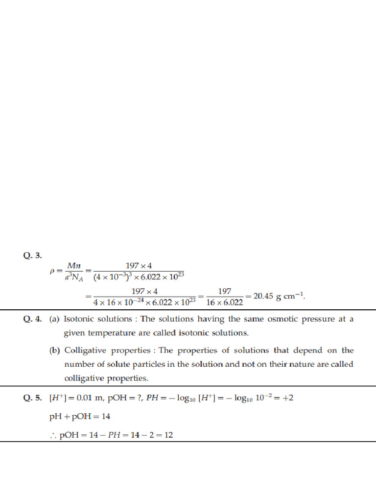 Chemistry HSC Paper Solutions - 1 | PDF