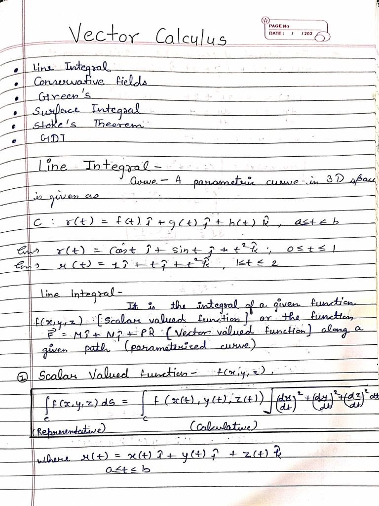 Vector Calculus For Cuet PG | PDF