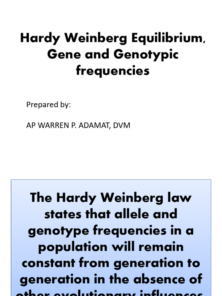 3-Hardy-Weinberg Law | PDF