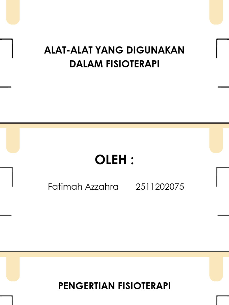 Alat Alat Yang Digunakan Fisioterapi | PDF