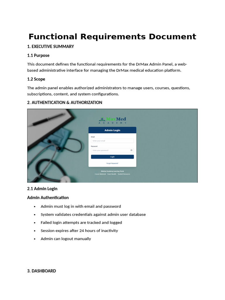 Functional - Document - Admin Panel | PDF | Login | User (Computing)