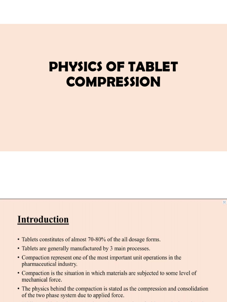 Physics of Tablet Compression | PDF